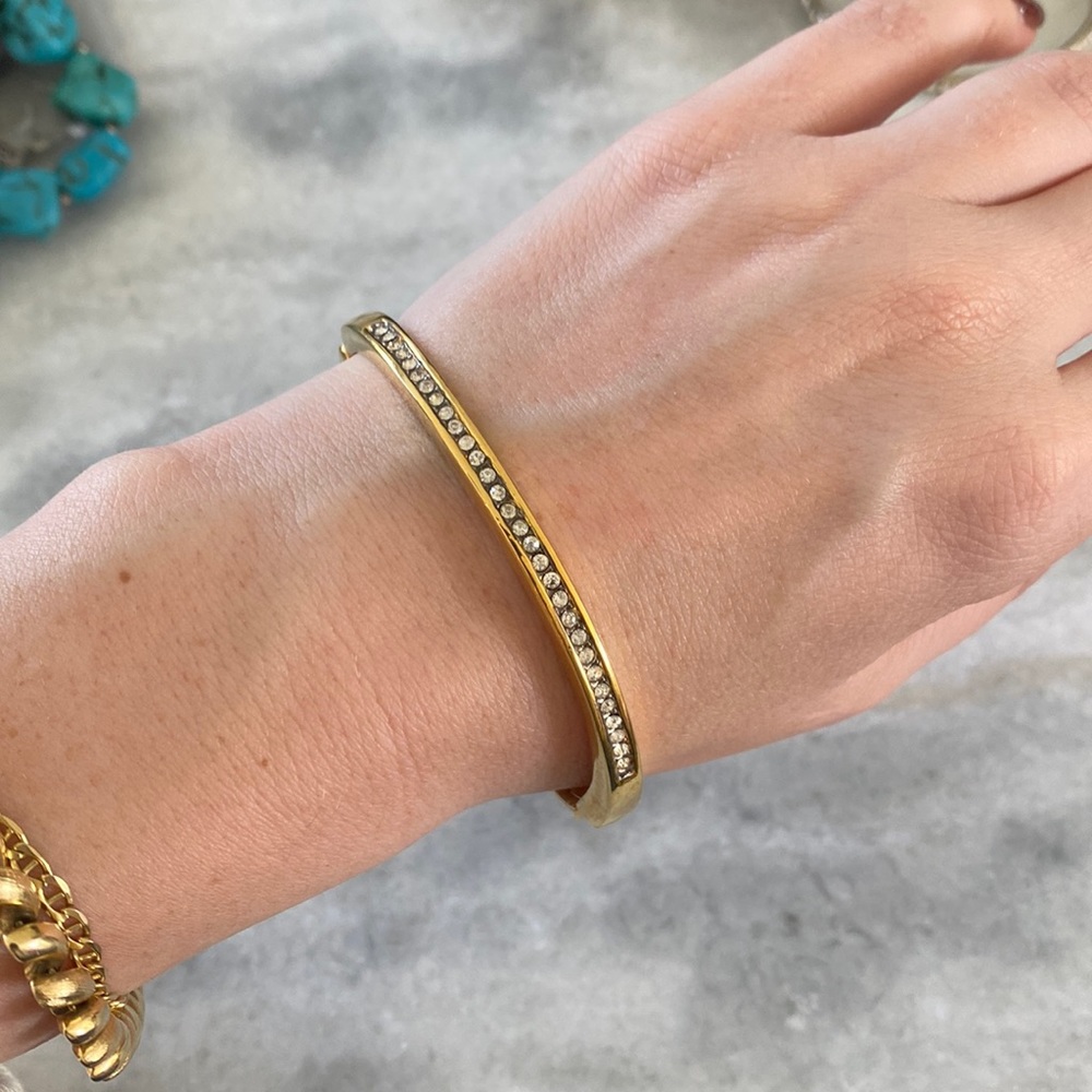 Swarovski Gold fitted bangle with clasp